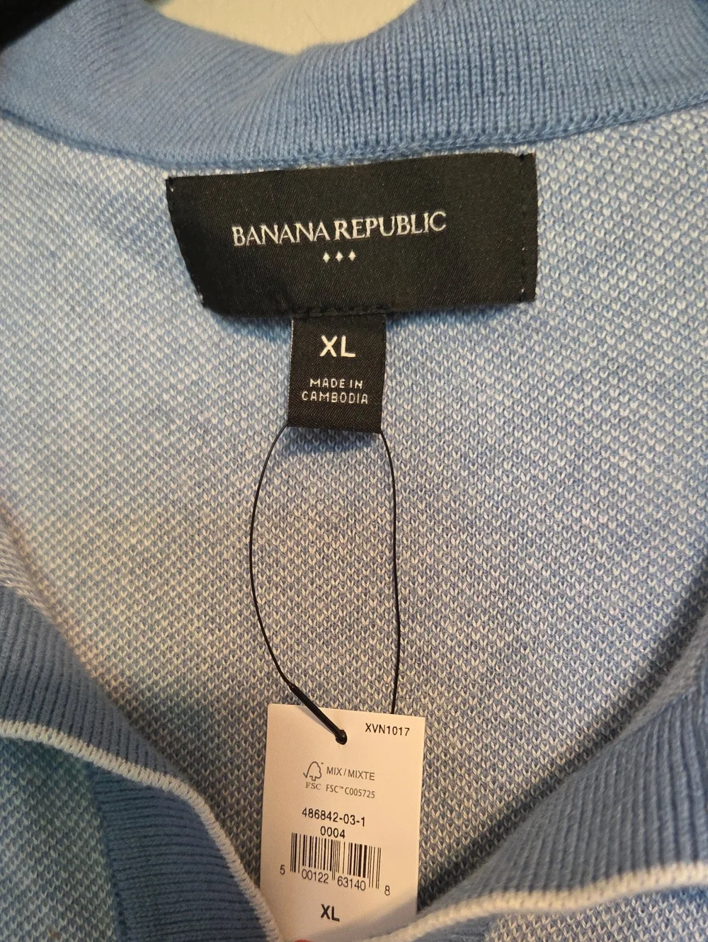 BANANA REPUBLIC Men’s Light Blue Short-Sleeve 100% Cotton Polo